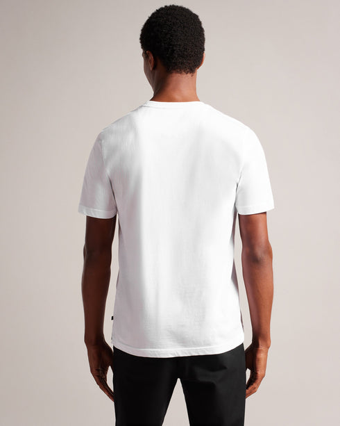JOSEP-Tops-It's all in the details:The fabric of this product is made of 100% organic cotton. Organic cotton has a proven lower environmental impact than conventional cotton, as it reduces water usage, greenhouse gas emissions, and eliminates the use of harmful chemicals in the farming process. Short sleeve T-shirt Crew neck Capri island print 100% cotton Regular fit O'Shea is 6'2.5" / 1.89m and wears White in a Ted size 3- Ted Baker Romania